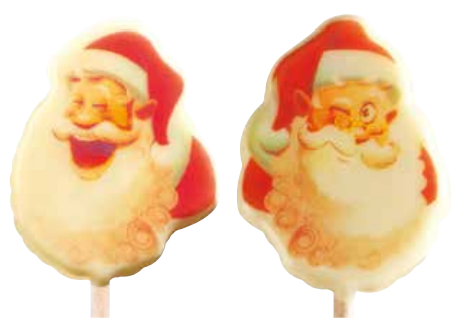PCB Lollyops WC Santa Claus 4 ontwerpen 60pces *** s / cd ***