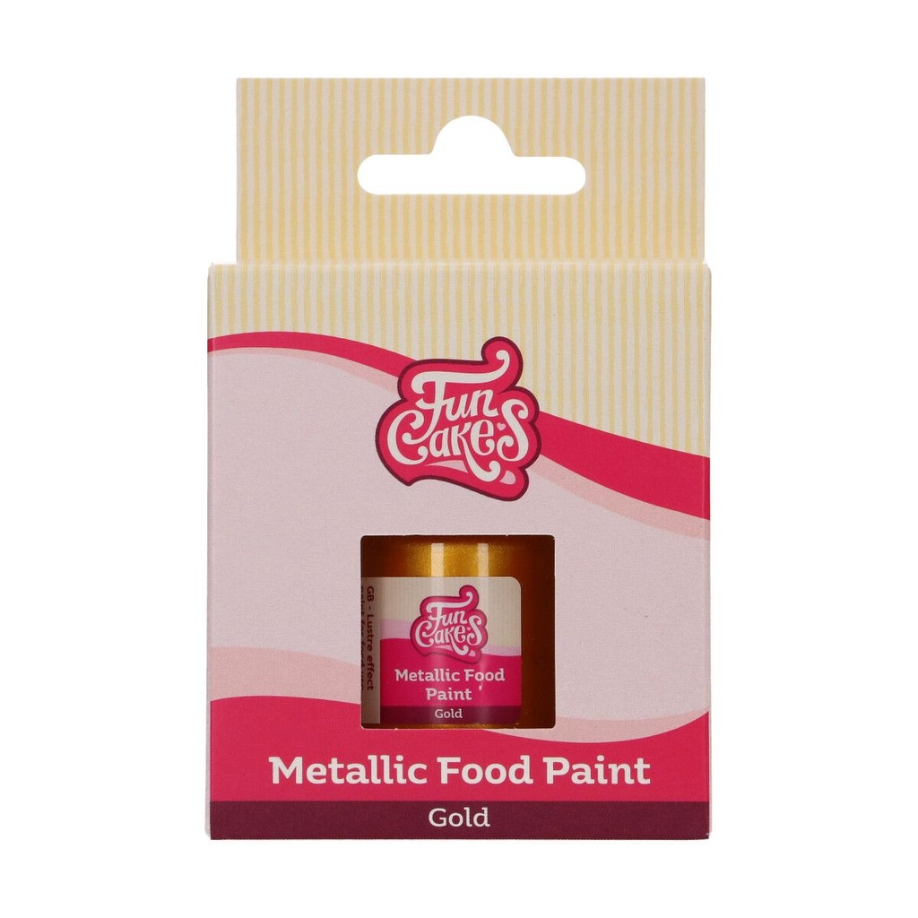 FUNCAKES PEINTURE ALIM METALLIQUE DORE30ML