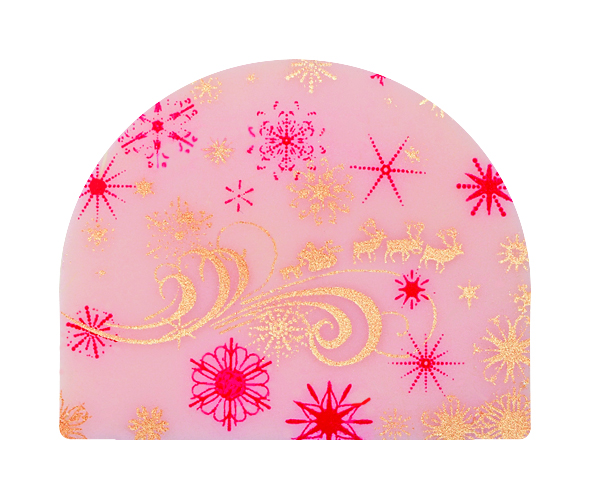 088106 PCB AFGERONDE LOG UITEINDE CB KERSTNACHT 3,95X3,9CM 140 STUKS ***OP BESTELLING***