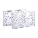KIT DE 2 MOULES AIMANTES POUR CHOCOLAT POULE 3D 4EMP 10X16XH12,6CM ±75GR
