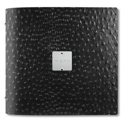 DAGSTYLE BLACK OSTRICH MENU CARD 23X23CM