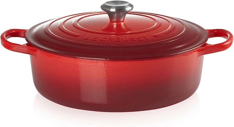 LE CREUSET LOW ROUND COCOTTE 30CM CHERRY 8.1L 8P SIGNATURE