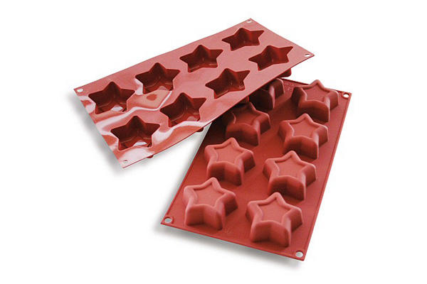 SILIKOMART SF107 8-STERRENVORM Ø70 HT 25MM 52,5ML ANTI-AANBAK GN1/3 -50° TOT 250°