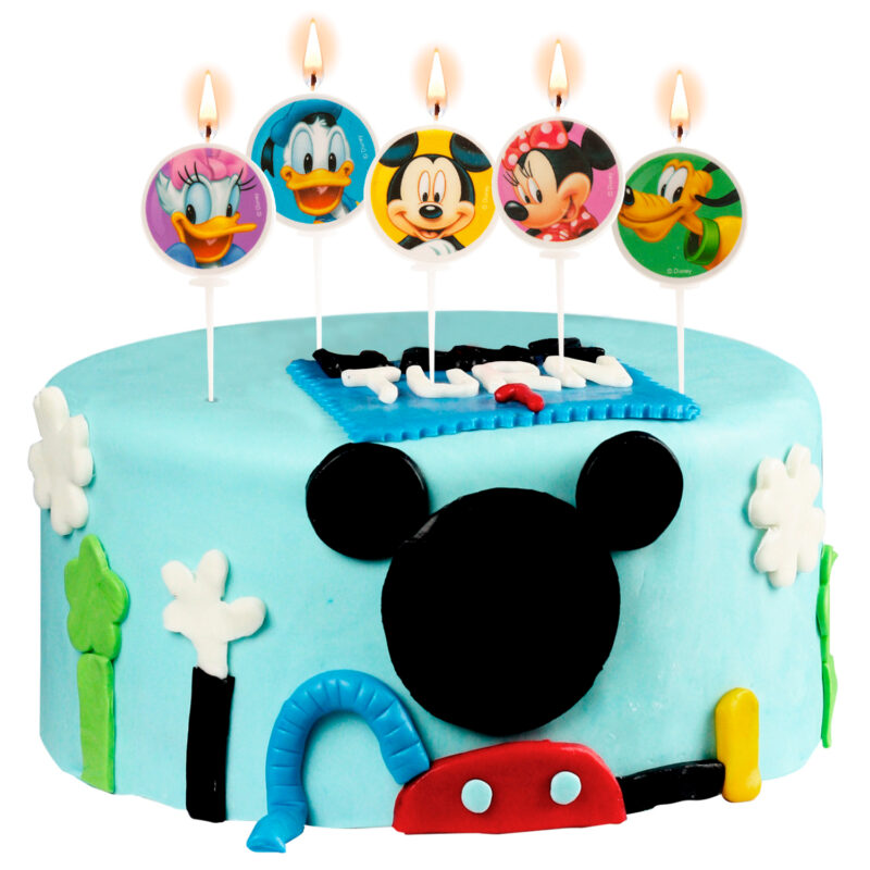 + BOUGIE MICKEY ET SES AMIS  RONDE 3CM 5 PCES