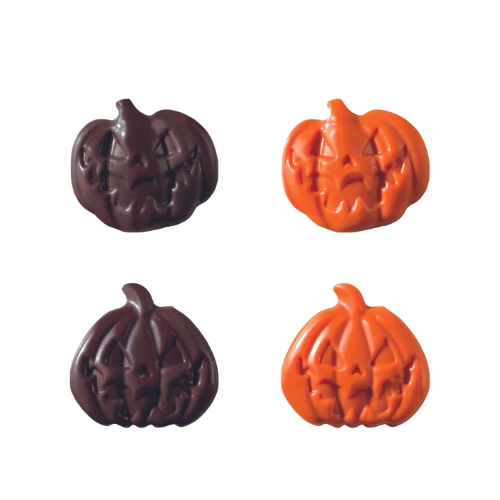 088218 PCB CITROUILLES CN ET CHOCO ORANGE JACK 4 DESIGNS 3,3X3,2CM 140PCS ***S/CDE***