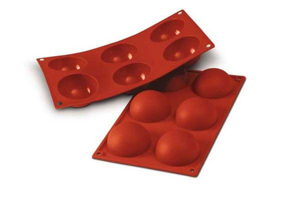 SILIKOMART SF003 MOULE 6 DEMI-SPHERES Ø60 H 30MM  60ML ANTI-ADHESIF GN1/3 -50° À 250°