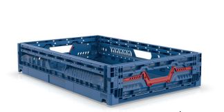 BAC PLIABLE EURONORM 60X40X12CM BLEU PERFORE VOLUME 23L