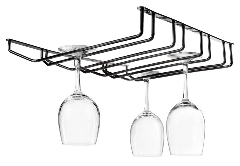 LACOR RACK A VERRES GUN METAL QUADRUPLE - 34X34CM