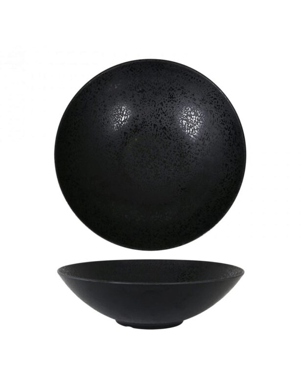 ARIZONA BLACK MELAMINE COUPE PLATE 27XH5CM