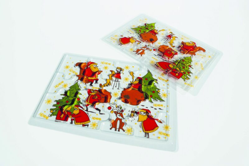 070315 PCB BLISTERS PUZZELS KERSTMAN ACTIVITEITEN 19 X 13 CM 10 STUKS ***s/cd***