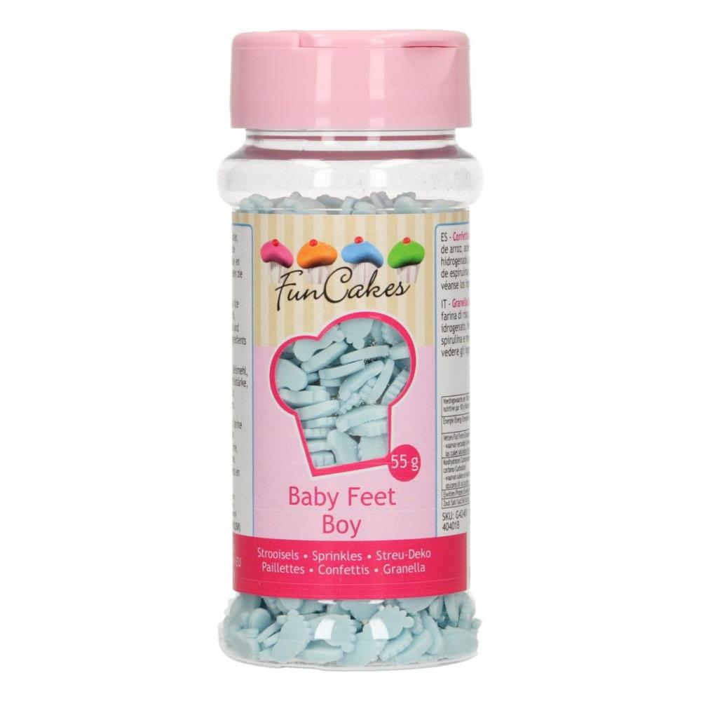 FUNCAKES MIX SUGAR DECORATION BABY BOY'S FOOT 55GR