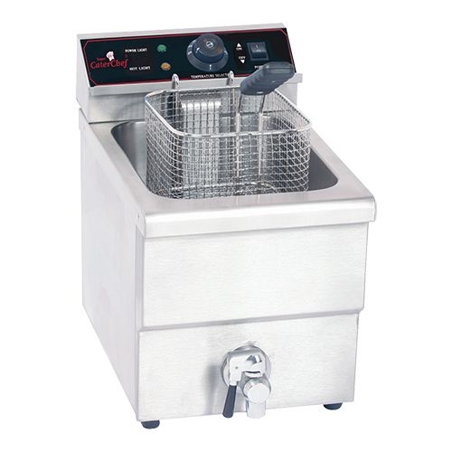 CATERCHEF FRITEUSE INOX 18/10 8L 34 X 29 X 43CM 3250W A/ROBINET