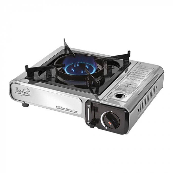 BRIGHT SPARK RECHAUD GAZ PORTABLE BONBONNE-2KW DESSUS INOX