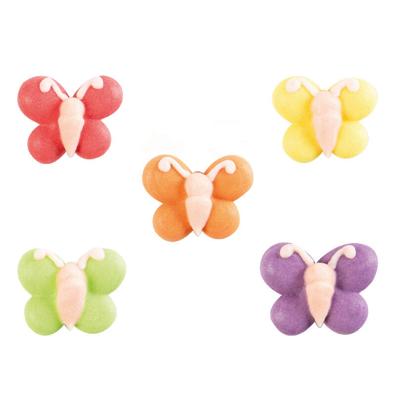 1051764 ASSORTIMENT PAPILLON MULTICOLORE EN SUCRE 3X2CM 280 PCES ***S/CDE***