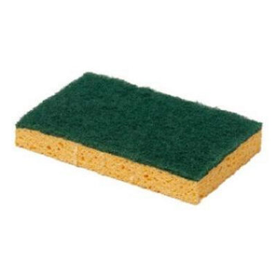 YELLOW & GREEN SCOURING SPONGE ABRASIVE 14X10CM-10P