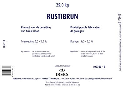 IREKS RUSTIBRUN MALT TORREFIE  25KG MIX 5%