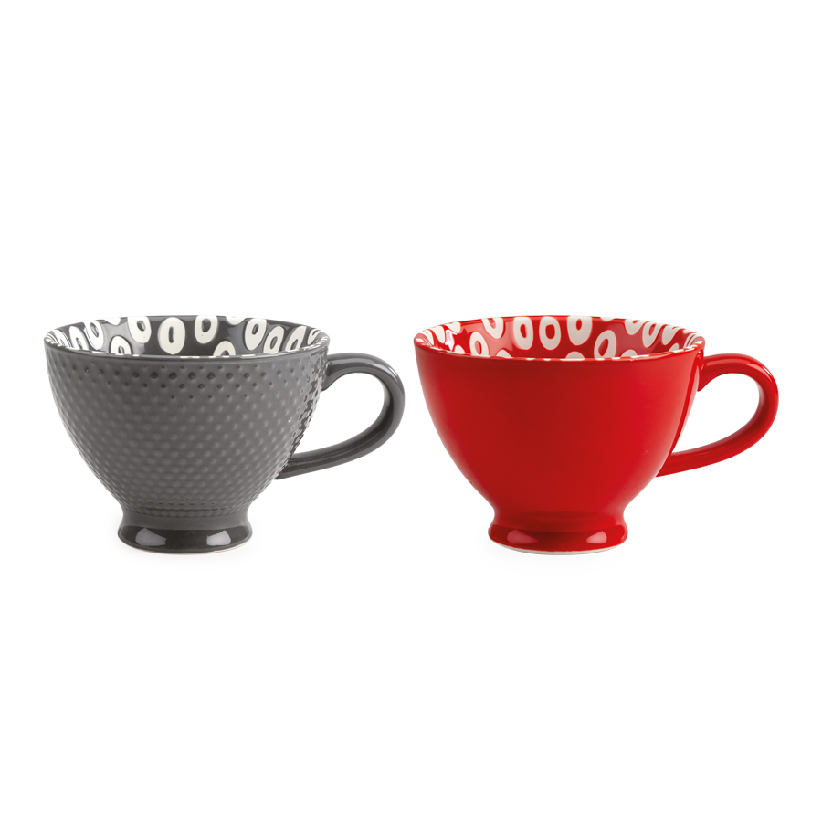 TASSE ROUCHINETTE ROUGE OU GRIS Ø10CM H7,5CM
