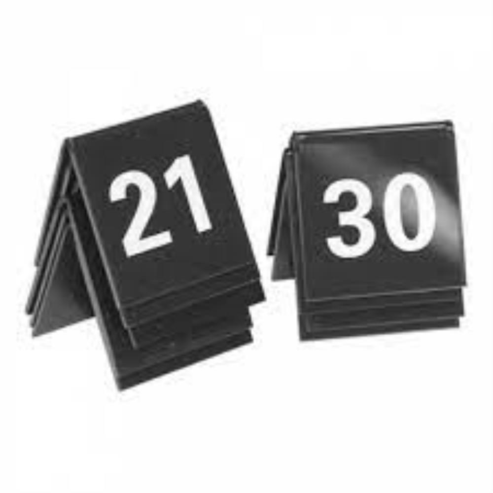 TABLE NUMBERS 21 TO 30 BLACK PLASTIC