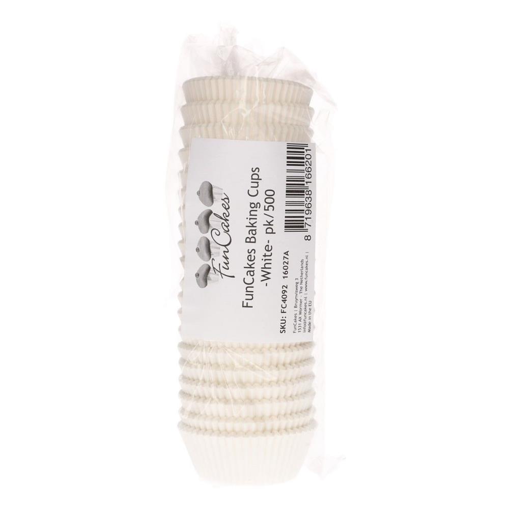 FUNCAKES WHITE CUPCAKE CASE 500 PCES 