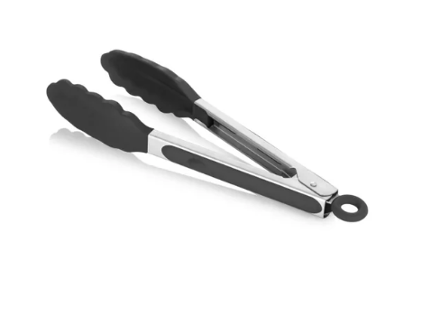 GASTROPRO PINCE DE SERVICE UNIVERSELLE INOX/SILICONE NOIR 25CM