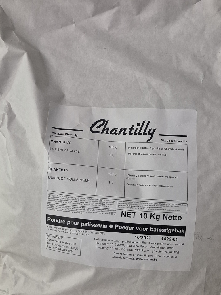 GUMPERT CHANTILLY POWDER 10KG