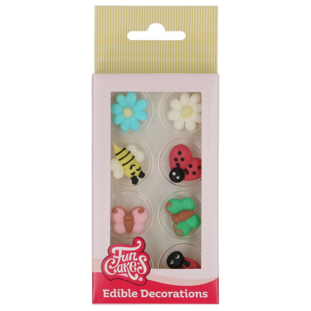 FUNCAKES SPRING GARDEN SUGAR DECORATIONS 8PCS