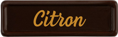 2002915 CHOCOLATE PLAQUE "LEMON" 3.1 x 1.2CM 300PCS