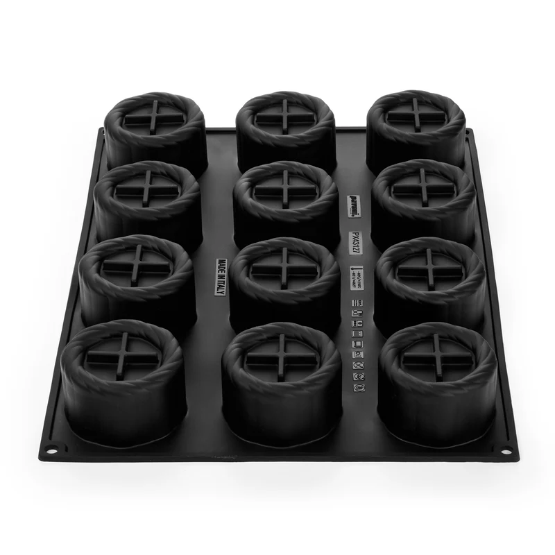 PAVOFLEX "BASKET" MOLD TROMPE L'OEIL 40 x 30 CM - DIAM 74MM H 45MM 135ML - 12 CAVITIES