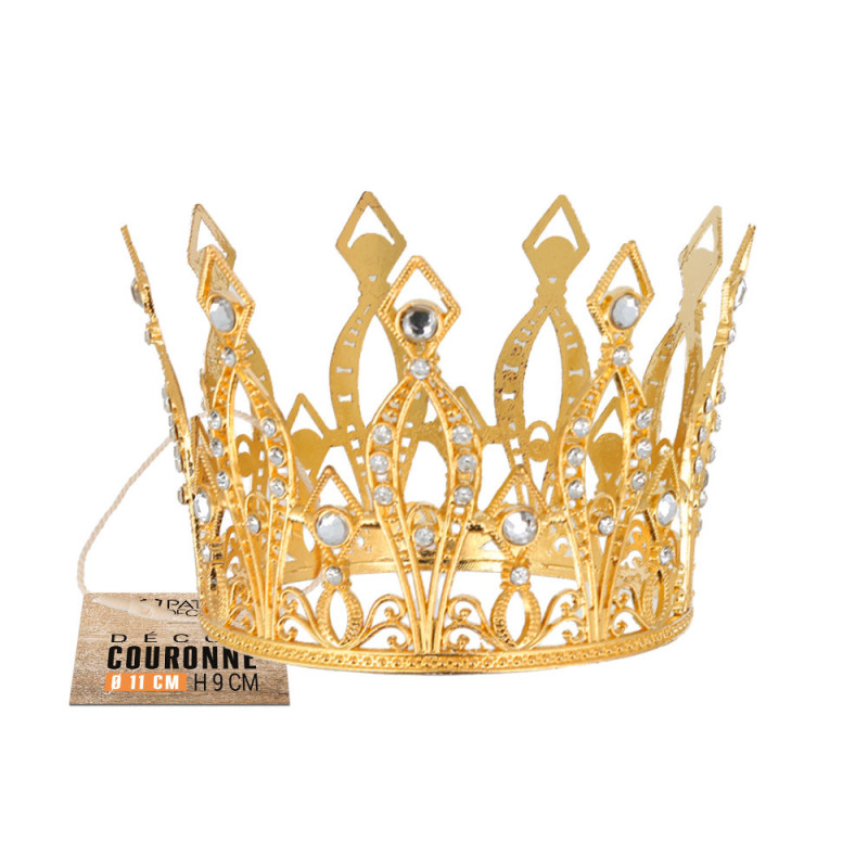 COURONNE OR EN METAL DIAM. 11CM HT 9CM