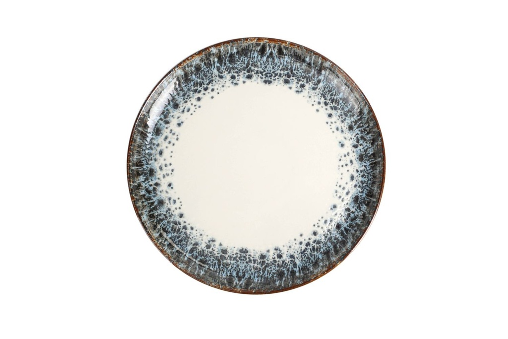 PIOLI ONARA ASSIETTE 21CM BLANC/BLEU/BRUN PORCELAINE - ON12376