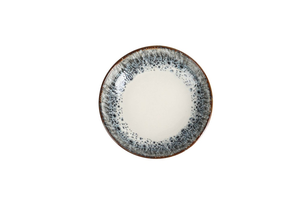 PIOLI ONARA DEEP PLATE, 22 CM, WHITE/BLUE/BROWN PORCELAIN - ON12405