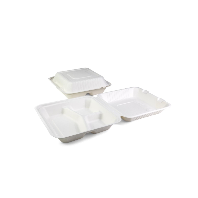 SIER BOITE CARRE 3 COMPARTIMENTS SENZA CANNE A SUCRE 230X230XH80MM 40PCS  