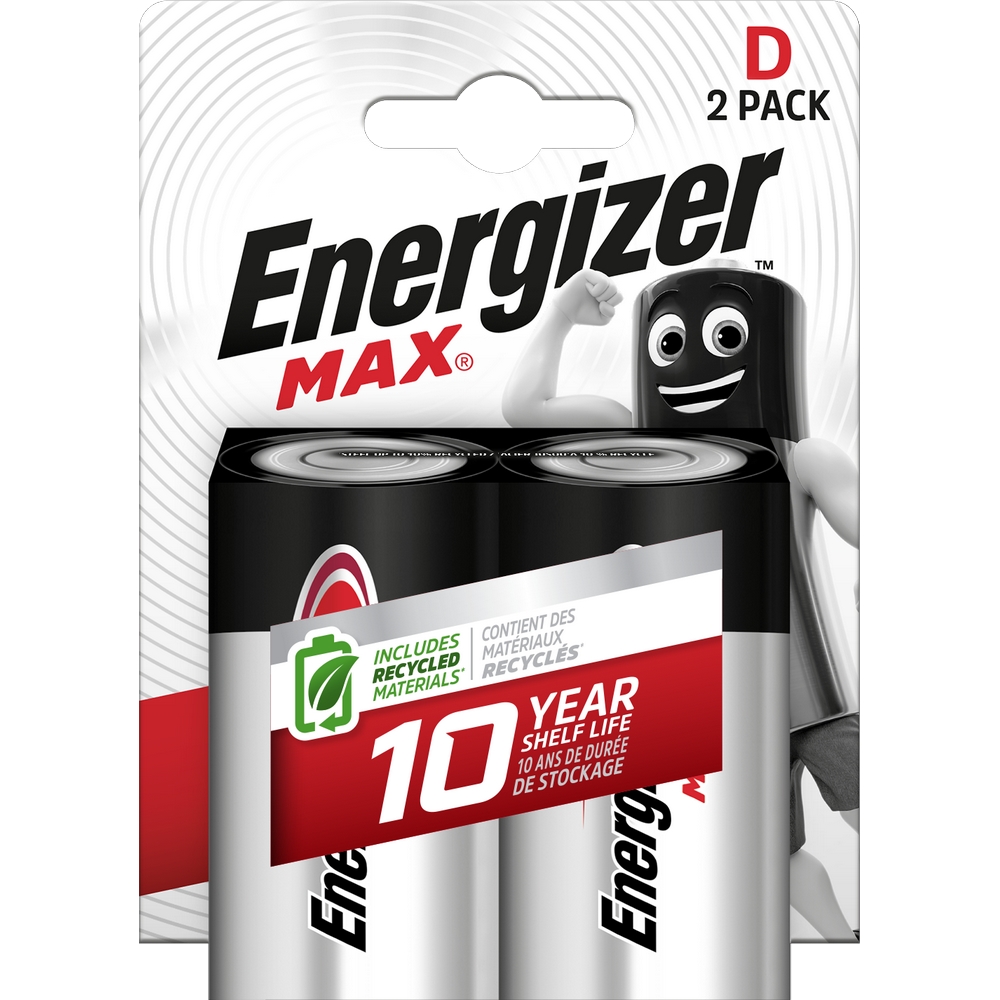 PILE ENERGIZER MAX LR20 D BL2 2PCS