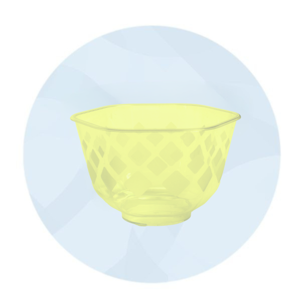 YELLOW PLASTIC ICE CREAM CUP "HEXAGON" 150CC 40PCS