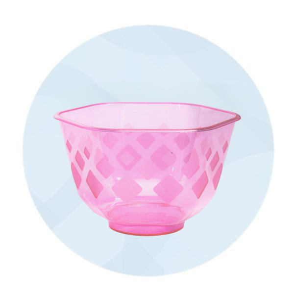 PINK PLASTIC ICE CREAM CUP "HEXAGON" 200CC 40PCS