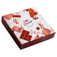 BOITE CARRE "CHOCOLAT" 12 x 12CM HT 3CM 