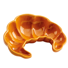 *RUPTURE -> 21/09*PLAT BRUN "CROISSANT" EN CERAMIQUE 14 x 8CM HT 3,5CM