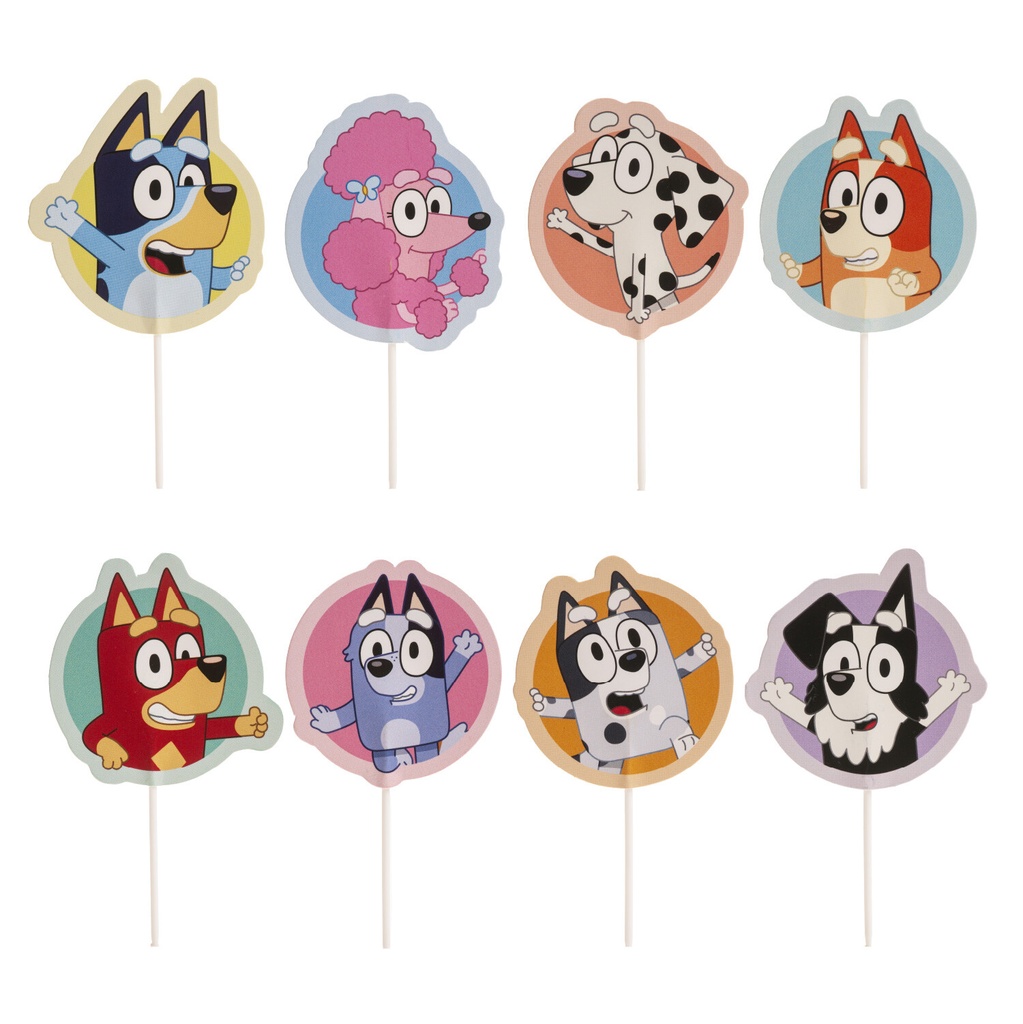 BLUEY & BINGO PAPER CAKE TOPPERS 5.8 x 11CM 16PCS