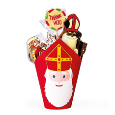 MÎTRE ROUGE SAINT-NICOLAS EN CARTON DIAM. 10CM HT 18CM