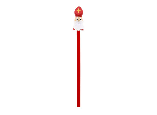 RED WOODEN SAINT NICHOLAS PENCIL H 21CM