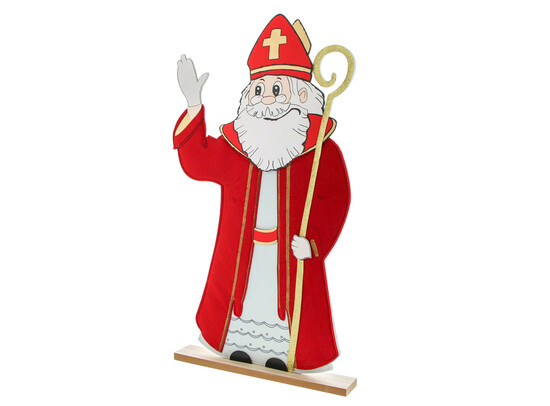DECORATION SAINT-NICOLAS DEBOUT EN BOIS 70CM