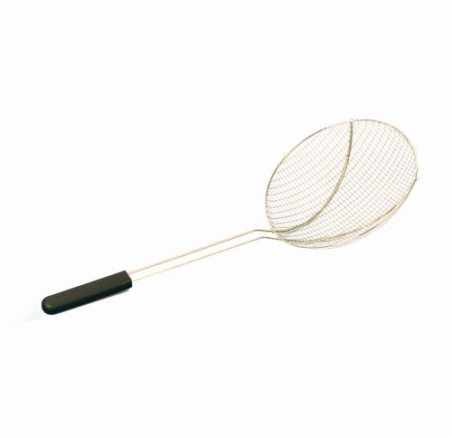 SCHUIMMER FRIETLEP DIAMANT 28 CM - ZWART ROESTVRIJ STALEN HANDVAT