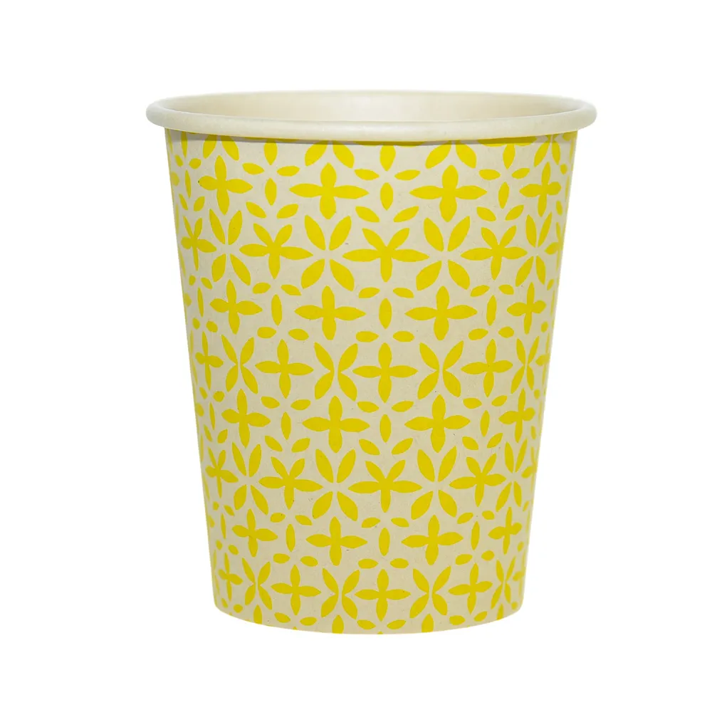 YELLOW AZULEJO CARDBOARD CUP 250 ML 25 PCS
