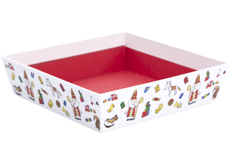 PANIER CARRE EN CARTON SAINT-NICOLAS 15 x 15CM HT 4CM