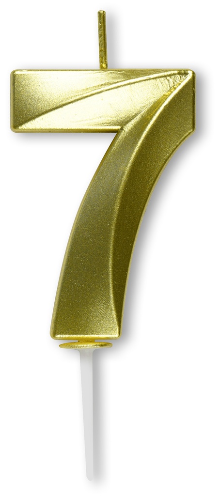 BOUGIE CHIFFRE DIAMANT DORÉE N°7 HT 5CM