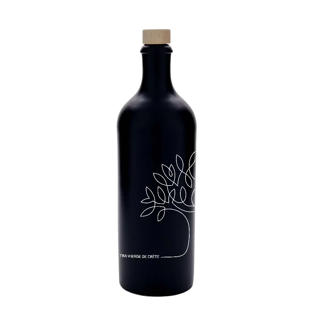OLIDEKA - EXTRA VIERGE OLIJFOLIE ZWARTE FLES "OLIVIER" 75 CL + SCHENKDOP