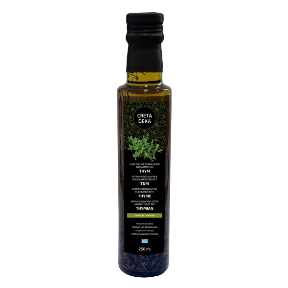 CRETA DEKA - HUILE D'OLIVE EXTRA VIERGE INFUSÉE AU THYM 250ML