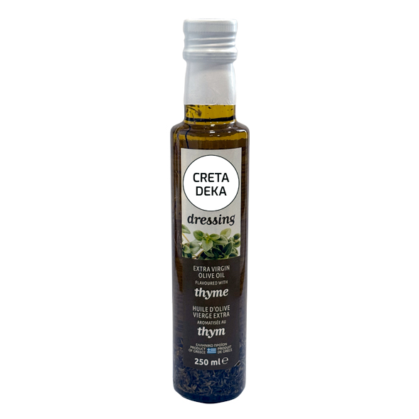 CRETA DEKA - HUILE D'OLIVE EXTRA VIERGE INFUSÉE AU THYM 250ML
