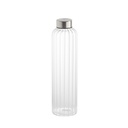 APS CLEAR GLASS WATER BOTTLE WITH STAINLESS STEEL CAP, 0.7 L - Ø 7 X H 26 CM