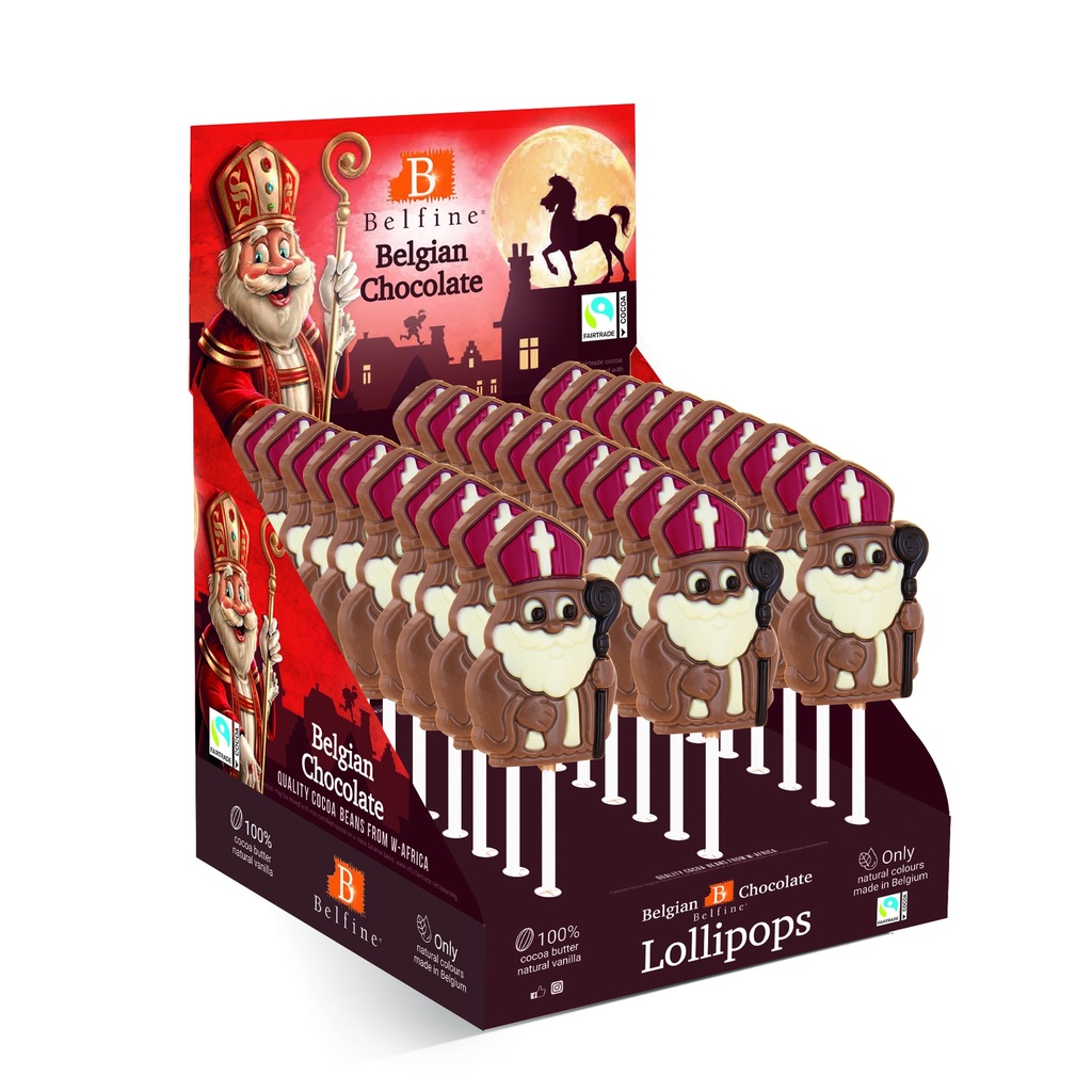 SUCETTE CHOCOLAT SAINT-NICOLAS NICO LAIT COLORE 30X25GR 